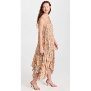 ENDLESS ROSE Pleated Waterfall Multi Maxi Dress Size XS